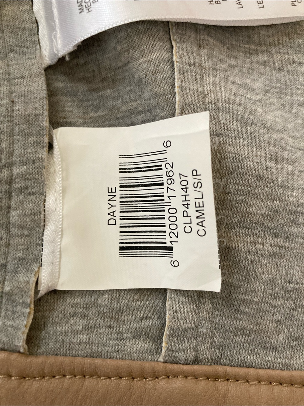Vegan Leather BCBGMaxAzria Tan Short-Sleeve Top - Picture 8 of 11